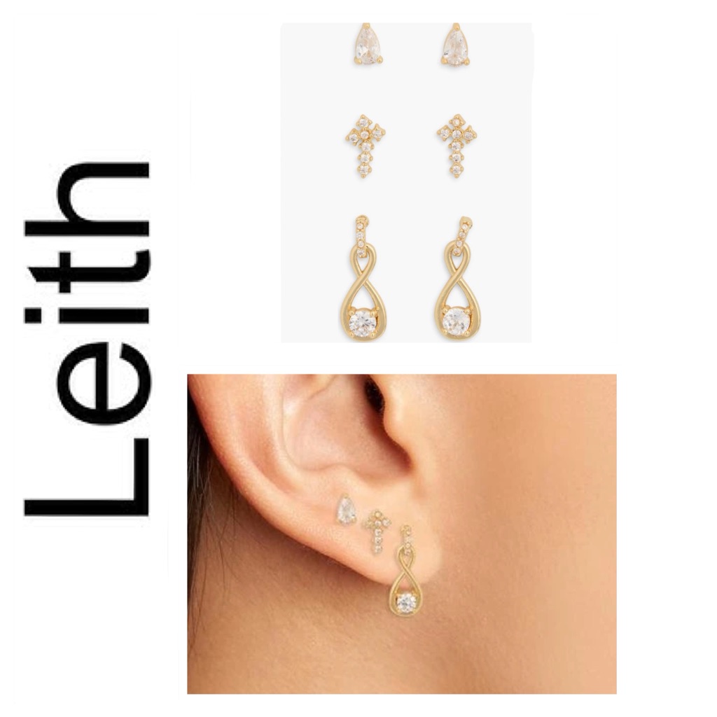 Leith 14k Gold Plated Earring Trio